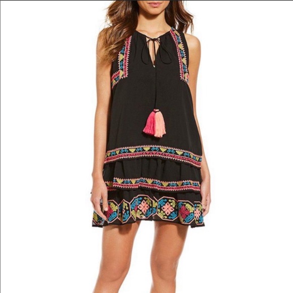 Gianni Bini Other - Gianni Bini embroidered Tiered Coverup Dress NWT S
